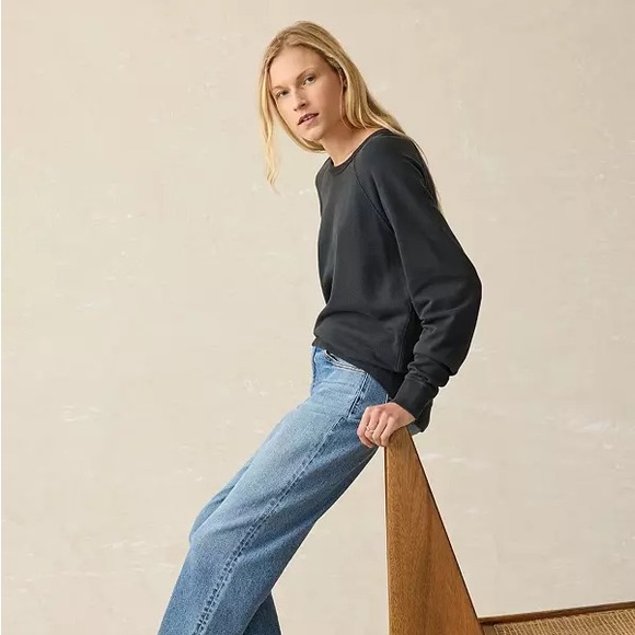 Faherty beach crew sweatshirt xl. Washed black - Picture 2 of 7